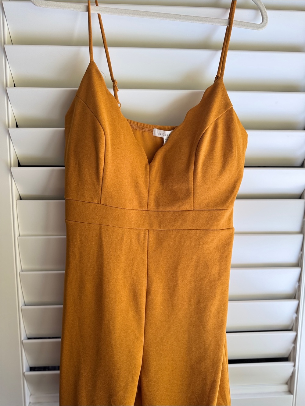 bailey blue Mustard Spaghetti-Strap Jumpsuit